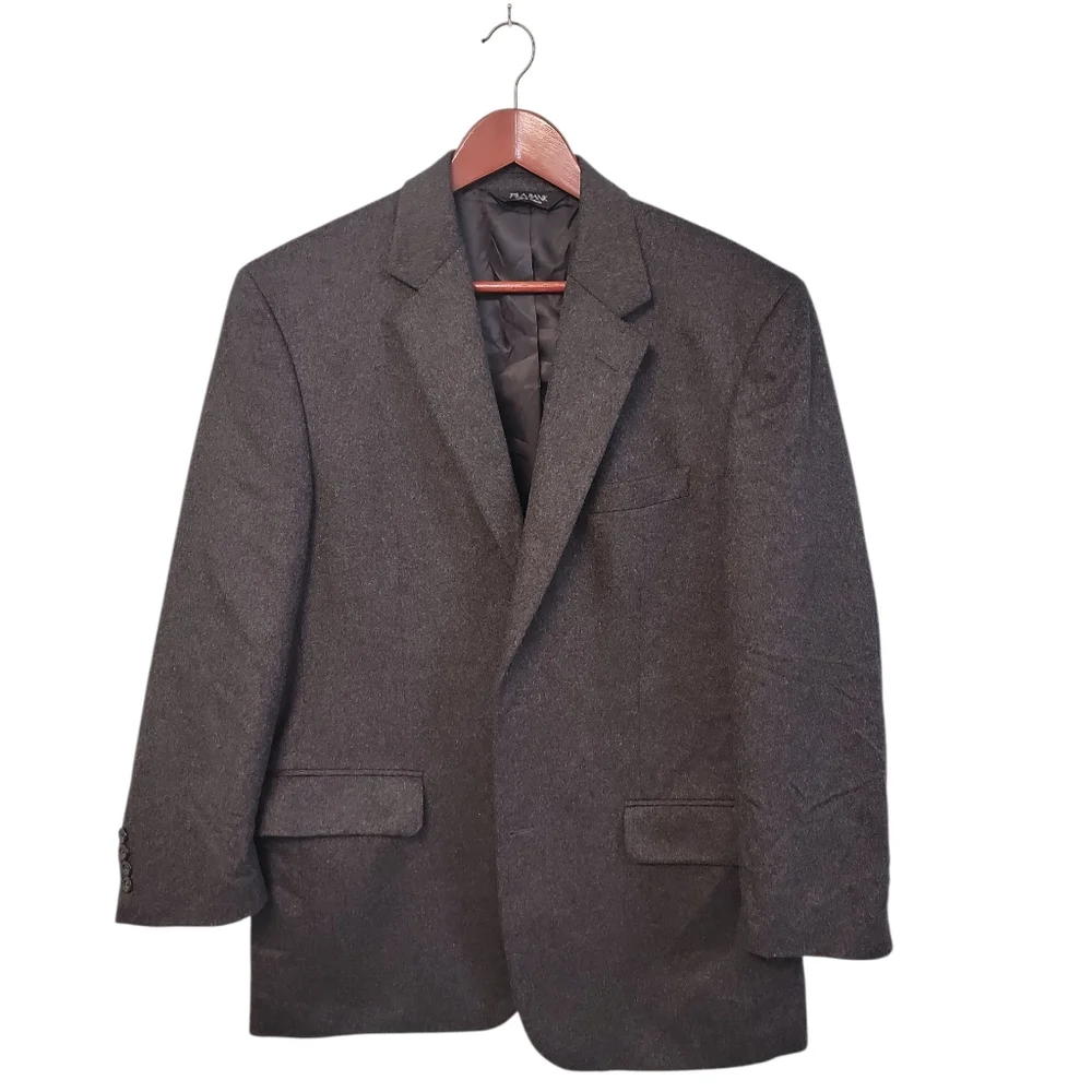 Jos A Bank 100% Cashmere Charcoal Gray Men's Blazer Size 41R 2B Sportcoat Career